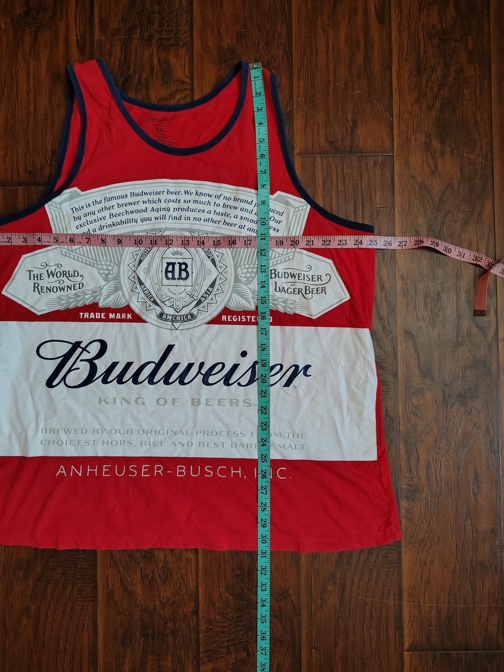 Budweiser King of Beers Anheuser Busch Red graph tank top size XXL - Picture 5 of 5